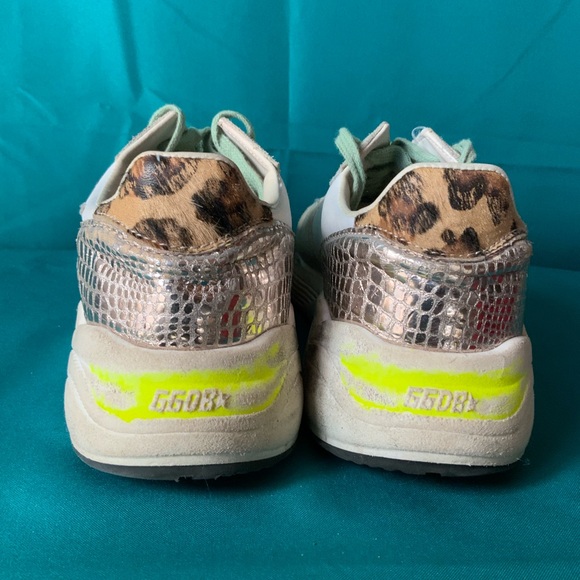 GOLDEN GOOSE GGDB LTD WOMEN’S SIZE US 9 RUNNING SNEAKERS, ANIMAL PRINT HEEL, EUC - Picture 3 of 5